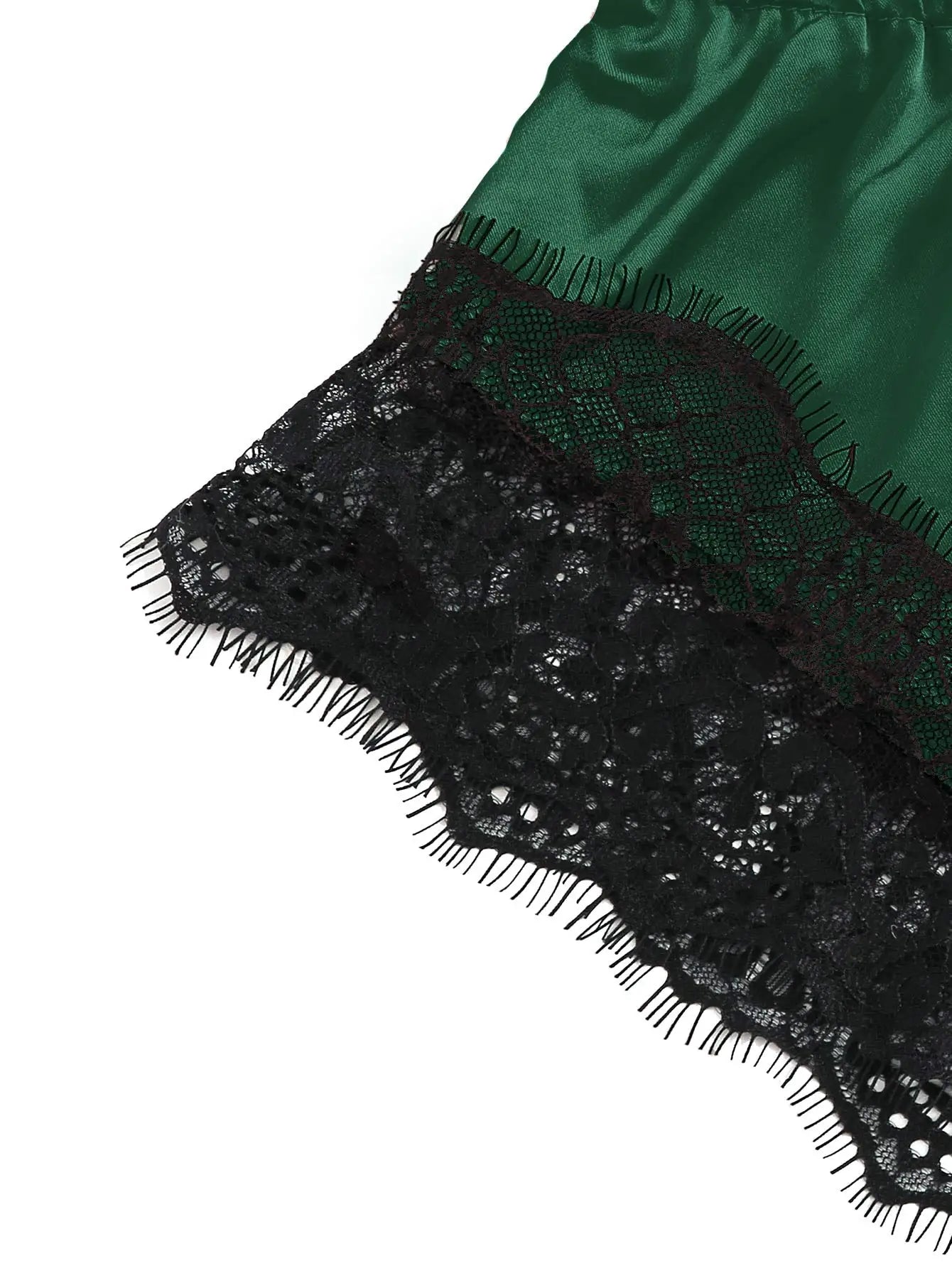 Women’s 2-Piece Satin Pajama Set – Lace Trim Cami Top & Shorts, Lightweight Summer Sleepwear