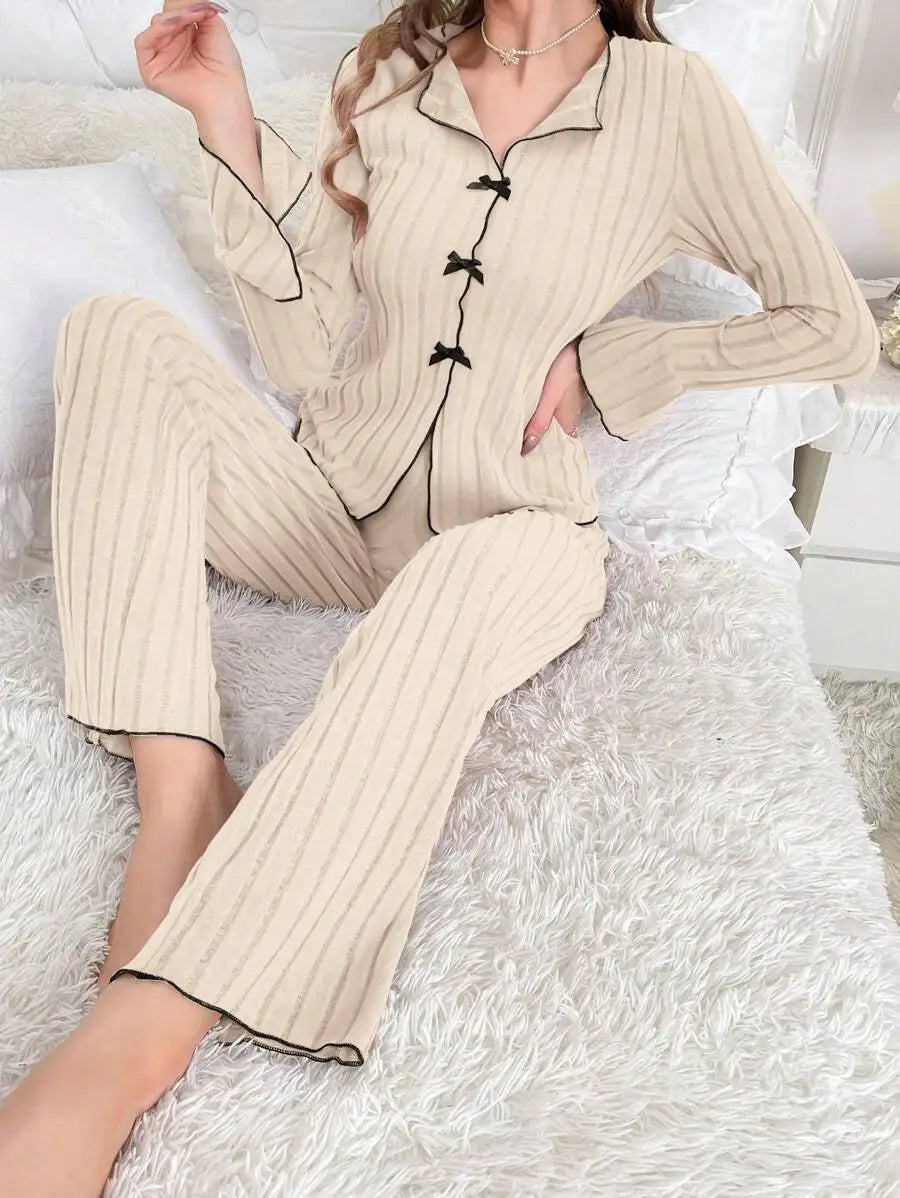 Women’s Long Sleeve Summer Pajama Set – Lightweight Sleepwear with Pants