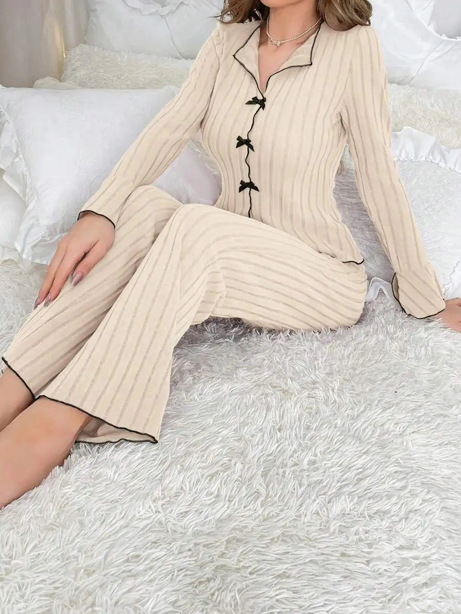 Women’s Long Sleeve Summer Pajama Set – Lightweight Sleepwear with Pants