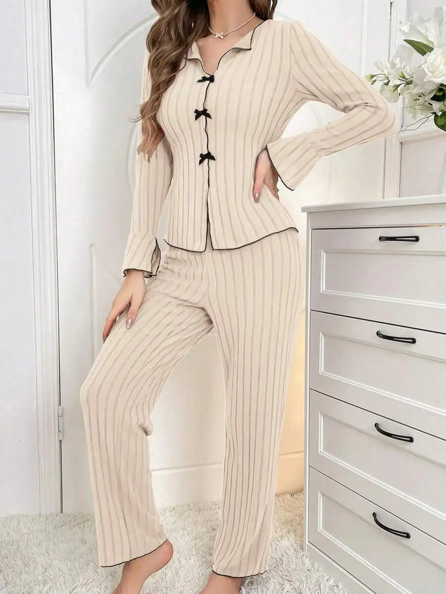 Women’s Long Sleeve Summer Pajama Set – Lightweight Sleepwear with Pants