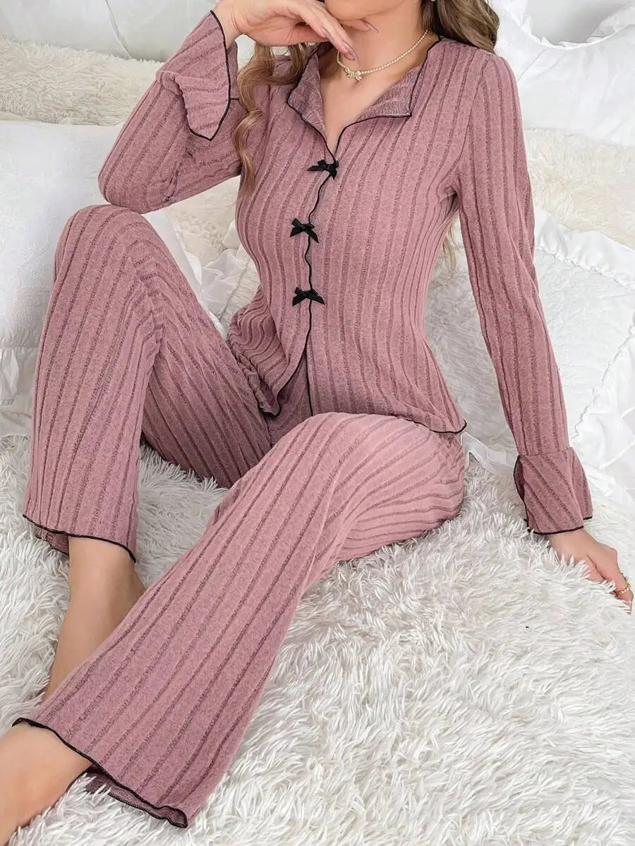Women’s Long Sleeve Summer Pajama Set – Lightweight Sleepwear with Pants